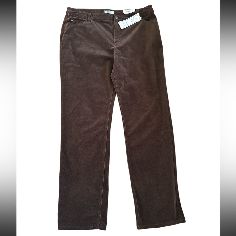 NWT Tummy Slimming Corduroy Slimming Panels Relaxed Walnut Brown Charter Club 16 - Picture 8 of 8